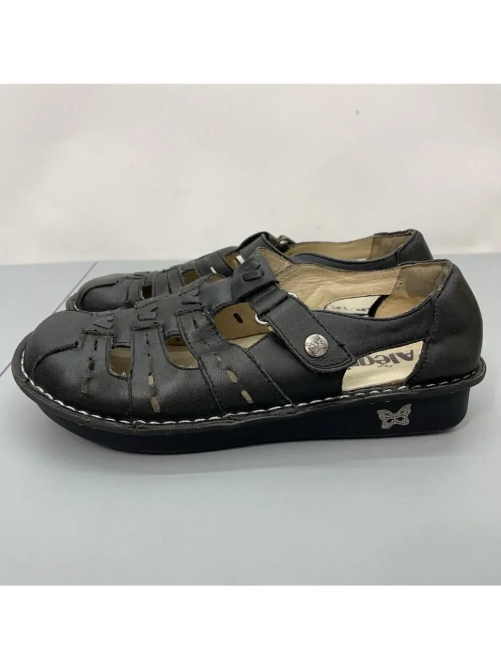 Alegria Pesca Fisherman Sandals Comfort Leather Black Womens 38 US 8.5 - Picture 5 of 12
